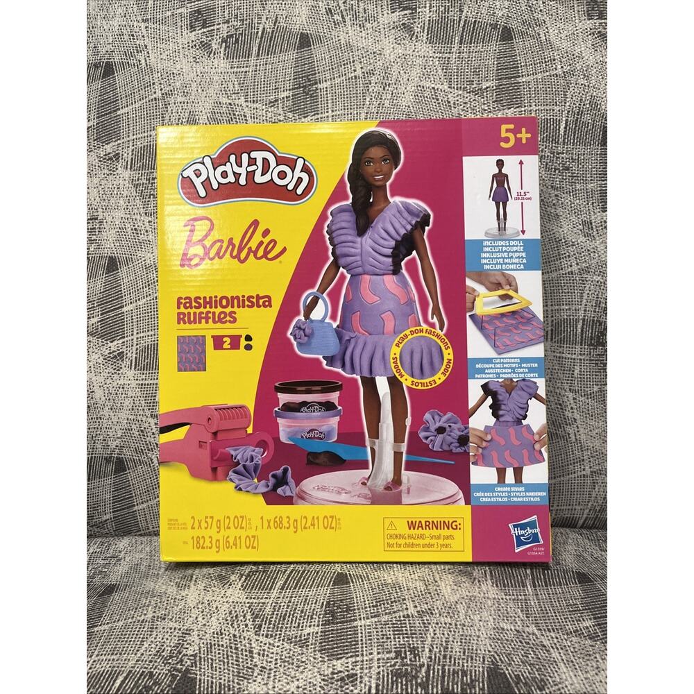 Barbie Fashionista Ruffles Play-Doh~11.5” Doll, Patterns‎ Playdough Accessories